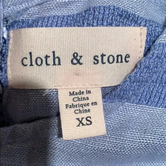 Anthropologie Cloth & Stone Blue Shirt Extra Small - Picture 3 of 4